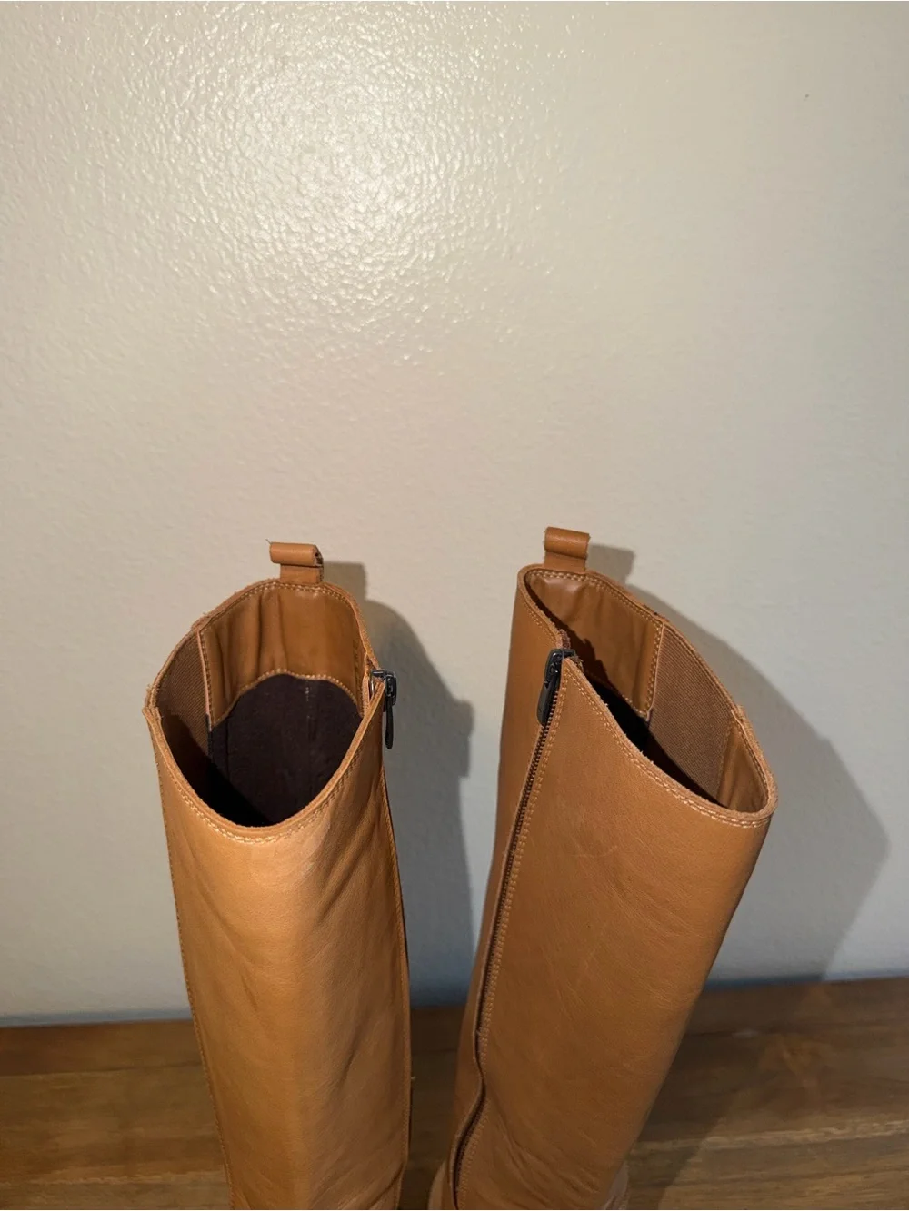 Steve Madden Cognac Platform Lug Knee Boots